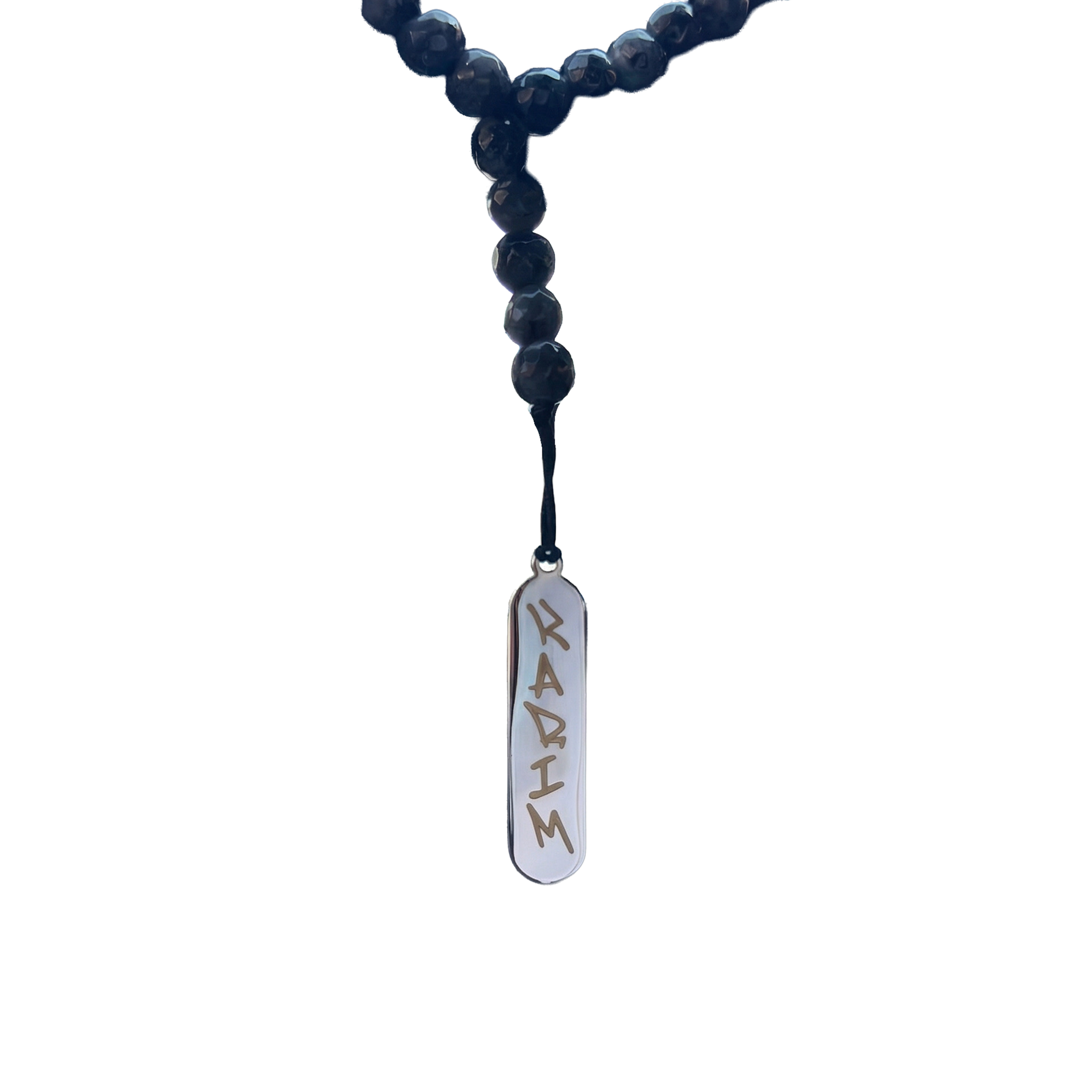 Personalized Car Mirror Tasbih – Custom Name Hanging Beads