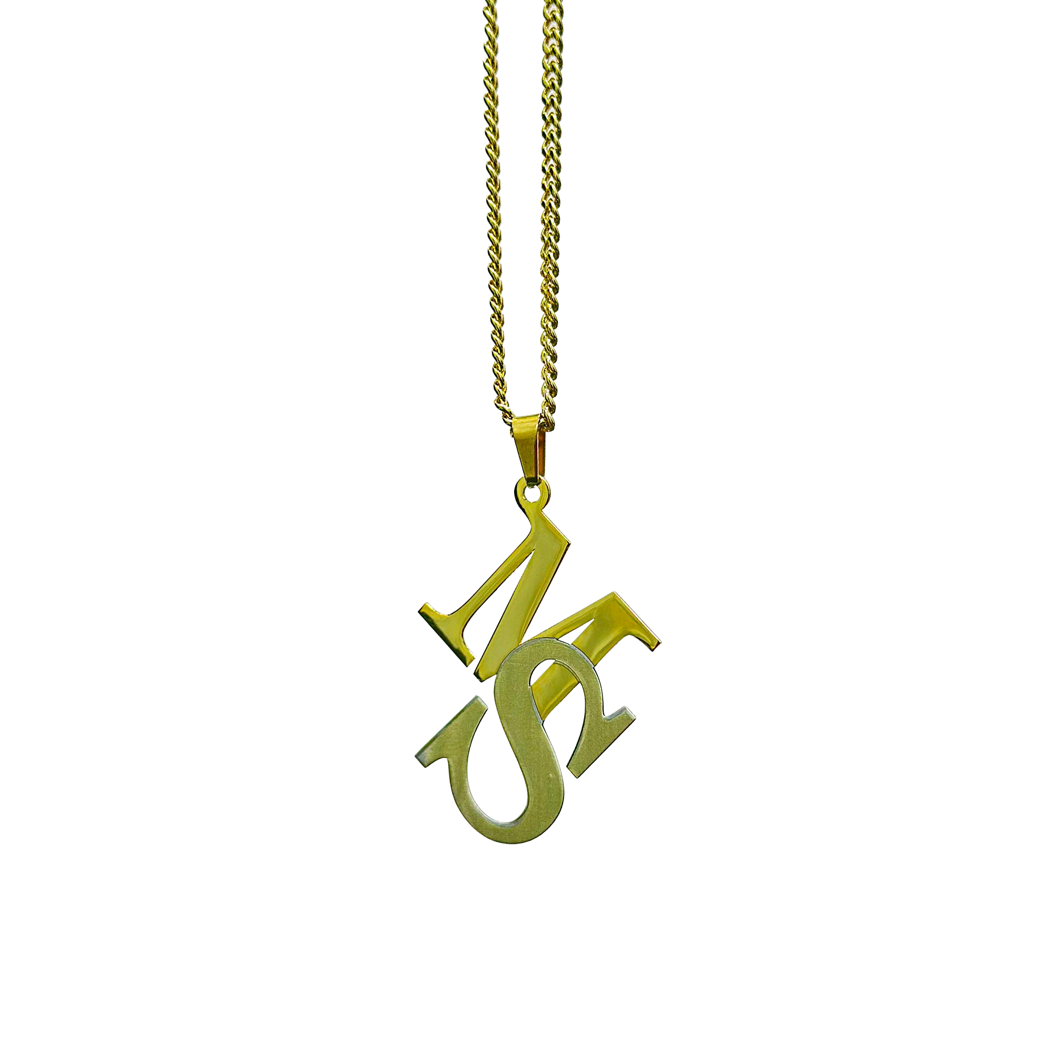 Personalized Initials Necklace – Custom Double Letter Pendant (e.g., M & S)