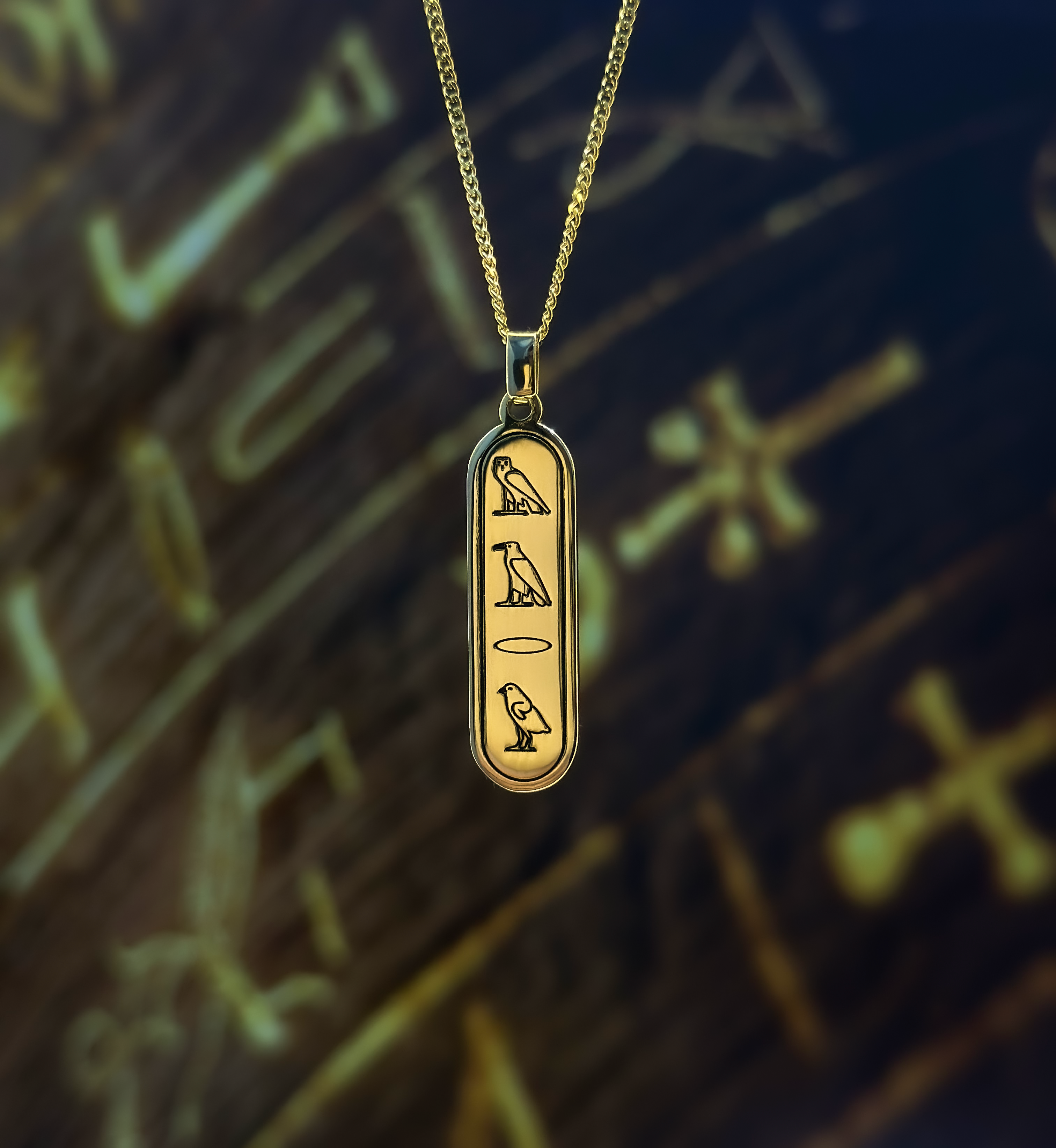 CUSTOM PHARAOH HIEROGLYPHICS NECKLACE