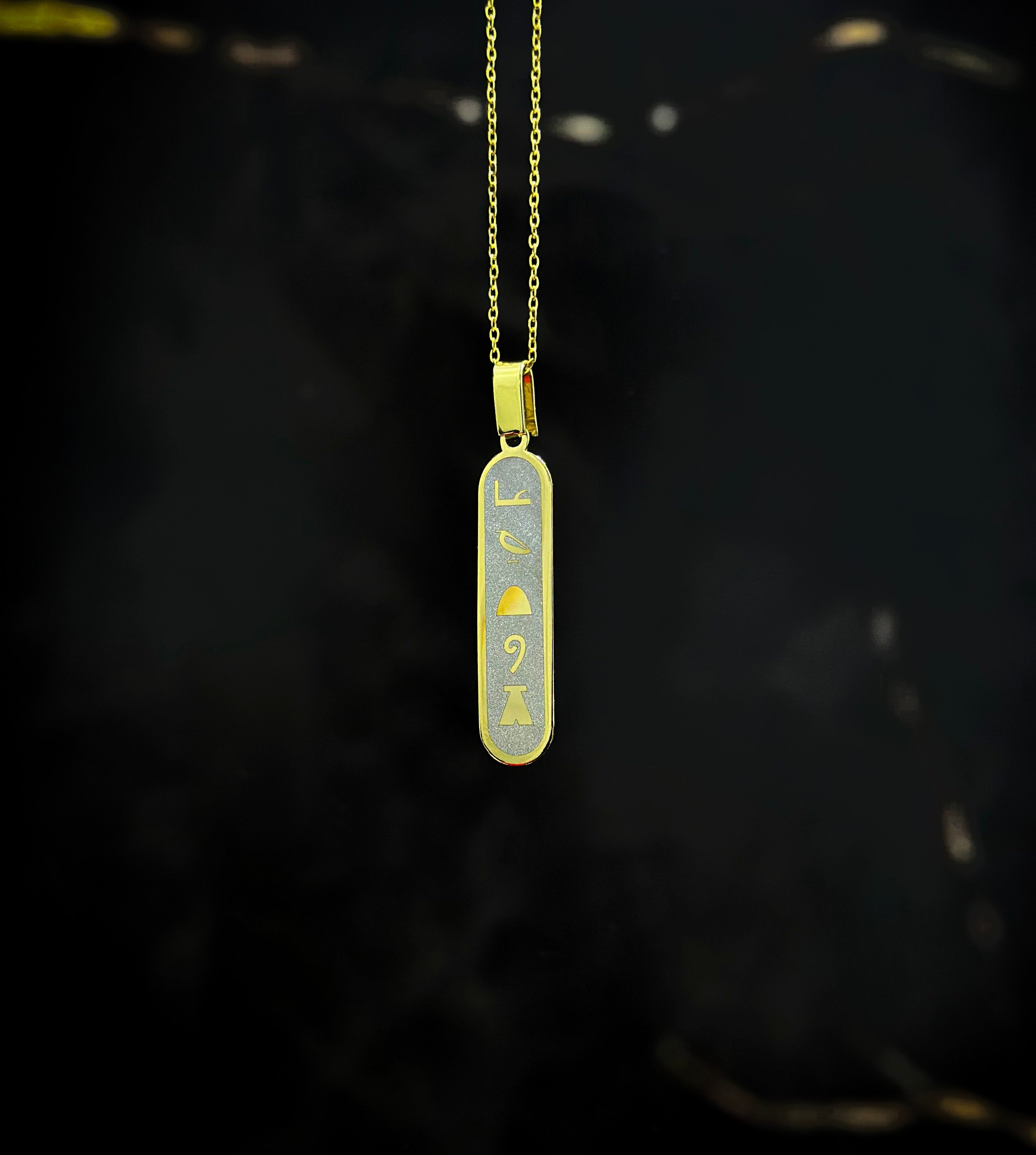 Custom Pharaoh Hieroglyphics Necklace – Personalized Ancient Egyptian Name Pendant